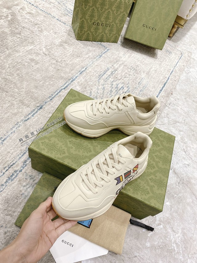 gucci古馳情侶款老爹鞋 市面最高端老爹鞋 gucci男女同款休閒運動鞋 dx3330